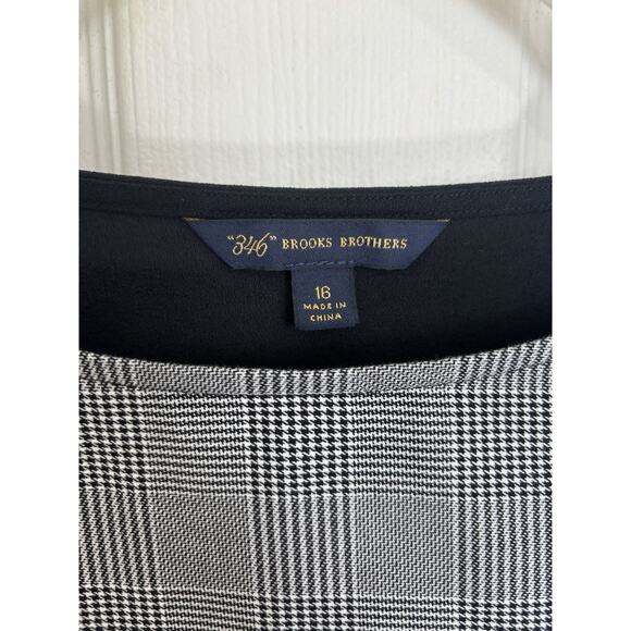 Brooks Brothers 346 Houndstooth Print Blouse Women’s Size 16 Classic Old Money - Picture 2 of 6